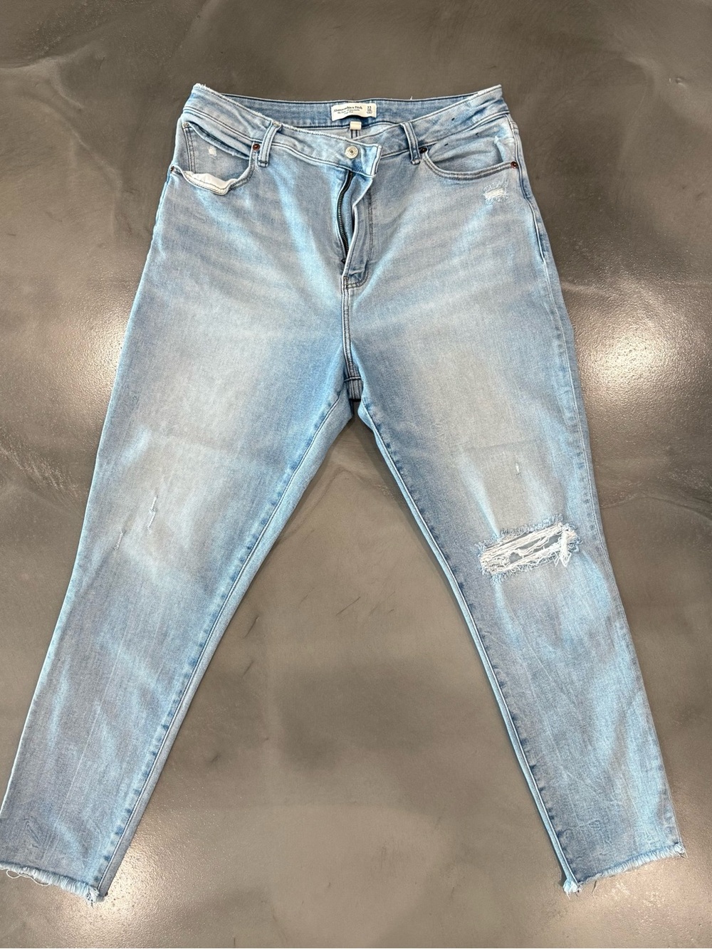 Abercrombie & Fitch Light Blue Skinny Ripped Jeans